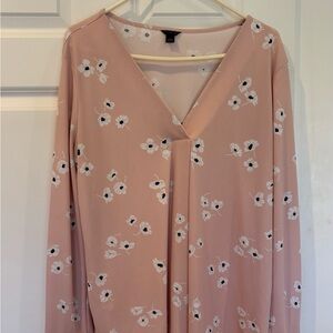 Ann Taylor Pink Floral Blouse